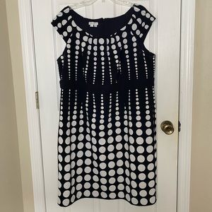 London Times black dress with white polka dots 20W